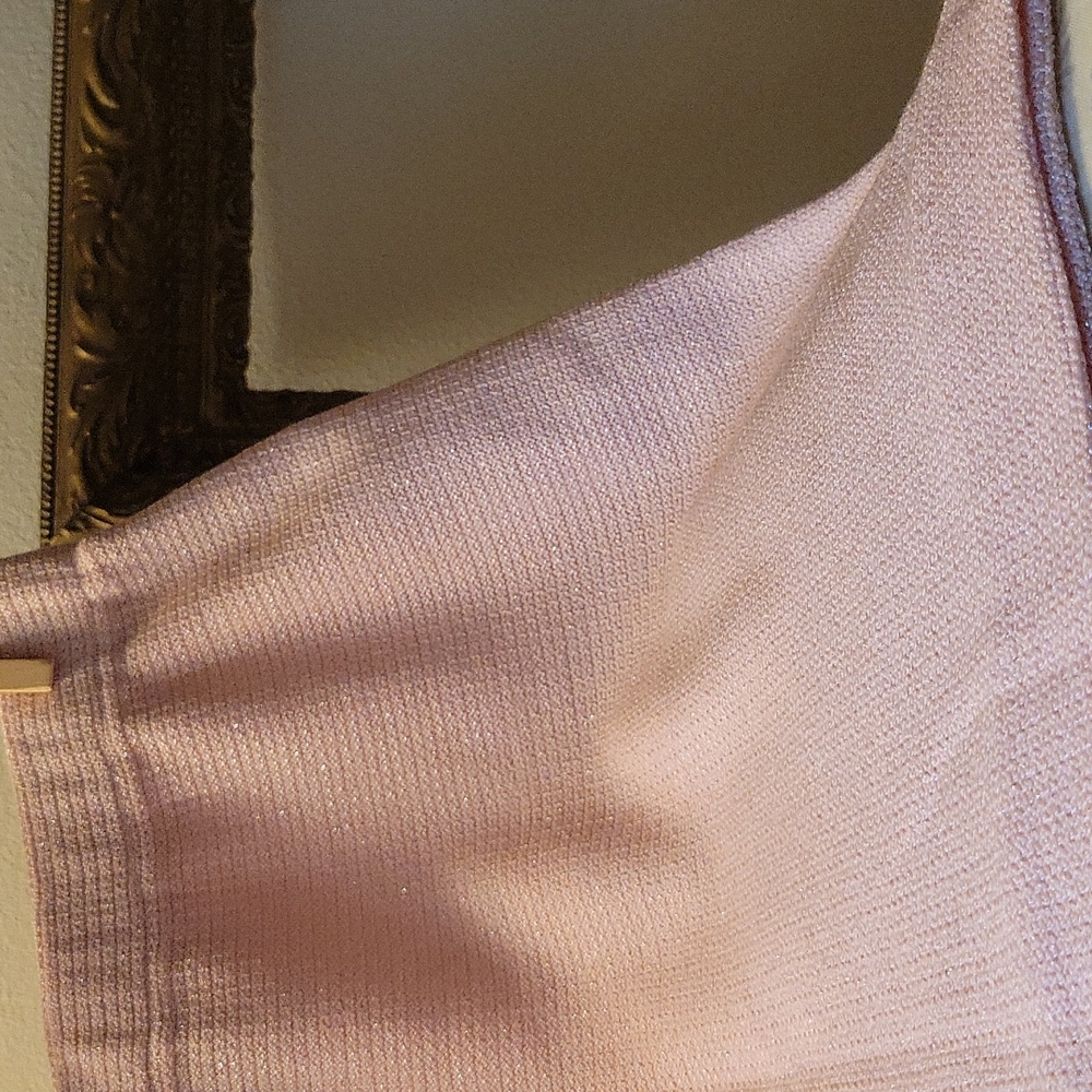 St. John Knit Skirt Size 6 Pink and Silver